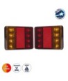 GLOBOSTAR® TAILIGHT 79931 Πίσω Φανάρι Οχημάτων LED 9W 450lm 140° DC 12V Αδιάβροχο IP65 Πορτοκαλί & Κόκκινο & Ψυχρό Λευκό 6000K - Μ12 x Π9.5 x Υ2cm - Πακέτο 2 Τεμαχίων - 1 Χρόνο Εγγύηση